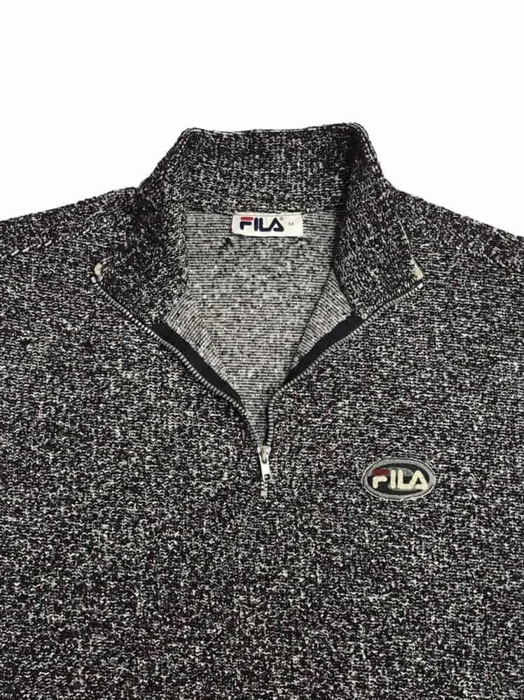 Fila quarter-zip sports sweatshirt in grey – L / XL