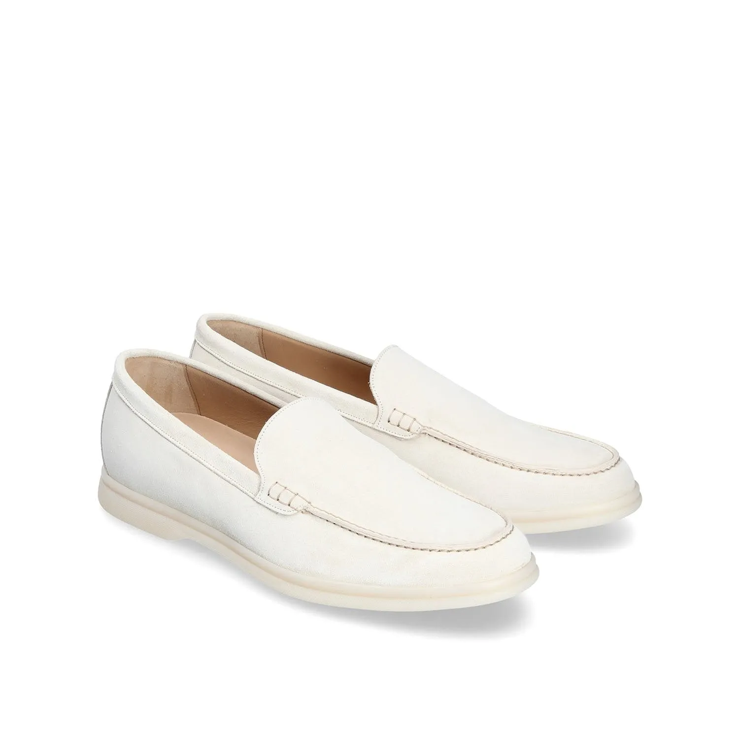 Franceschetti Vieste Men's Shoes White Suede Leather Slip-On Sneakers (FCCT1014)