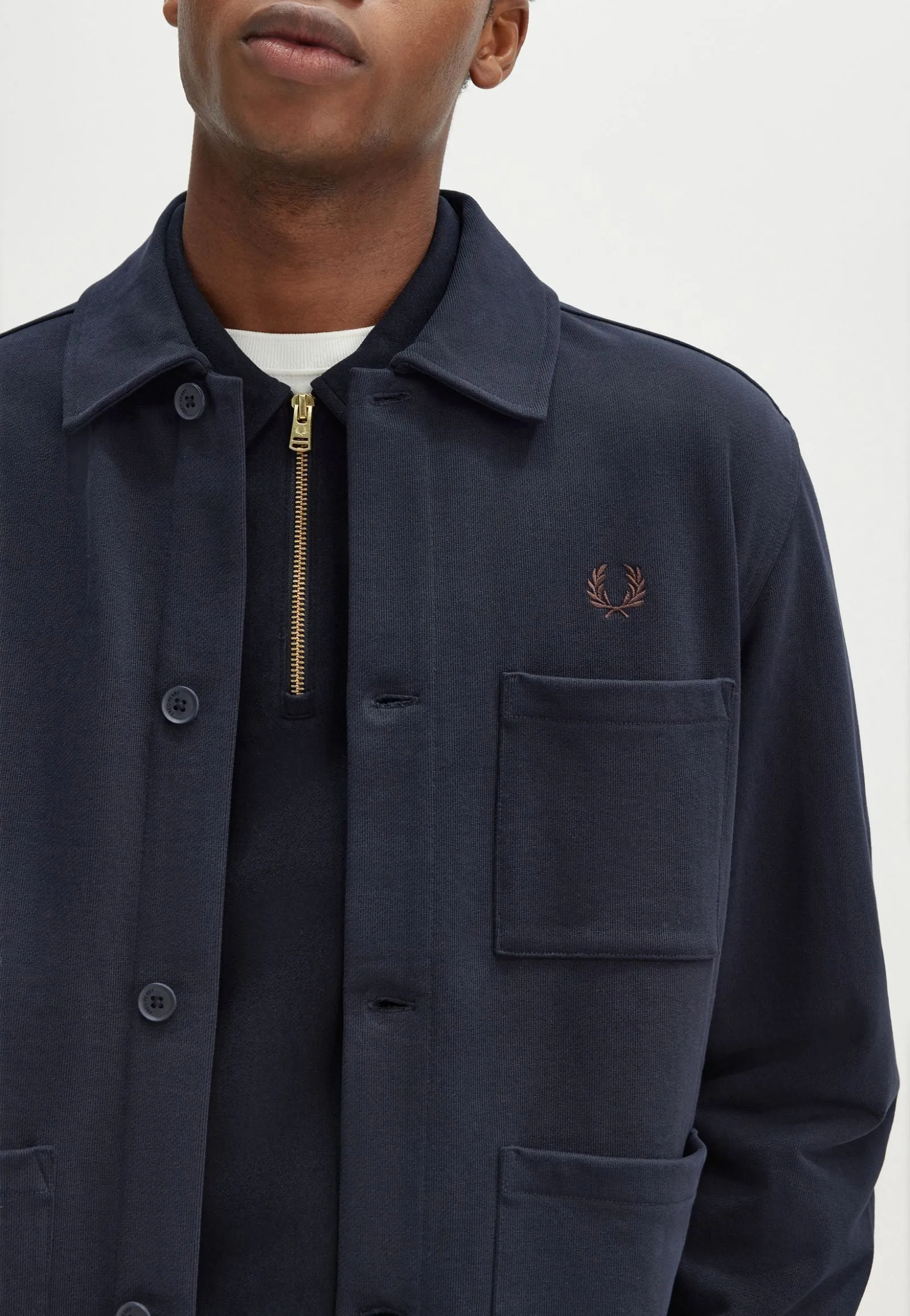 Fred Perry - Heavyweight Sweat Navy - Jacket