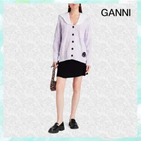 Ganni  |Casual Style Nylon Blended Fabrics Street Style Long Sleeves