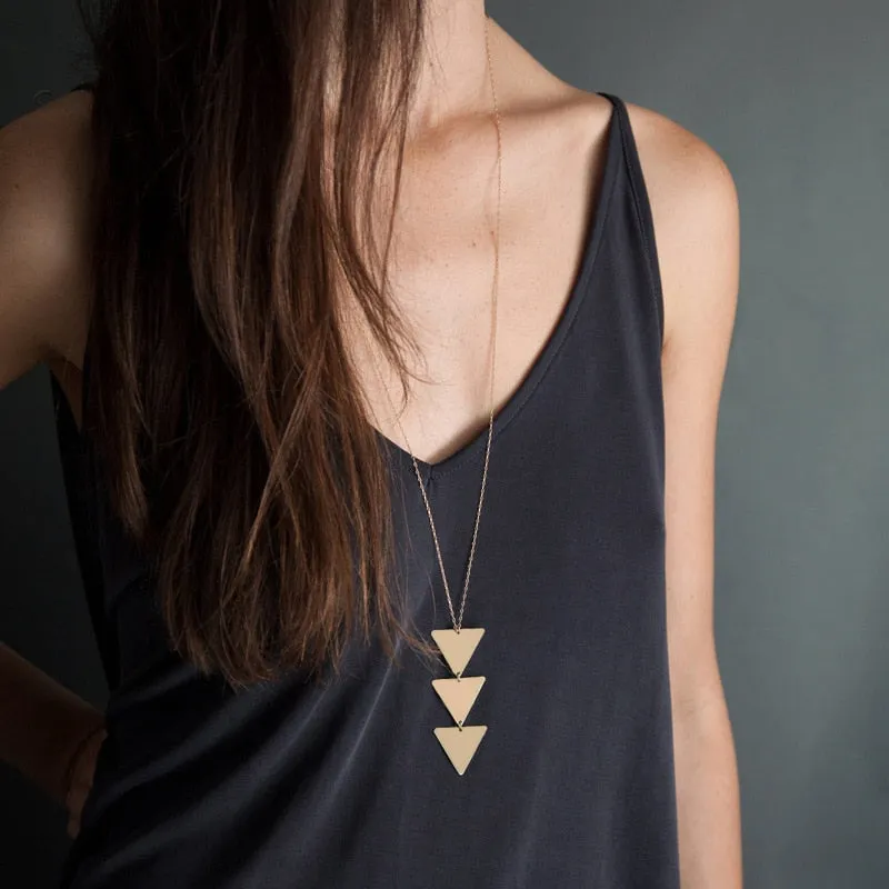 Geometric Long Chain Necklace