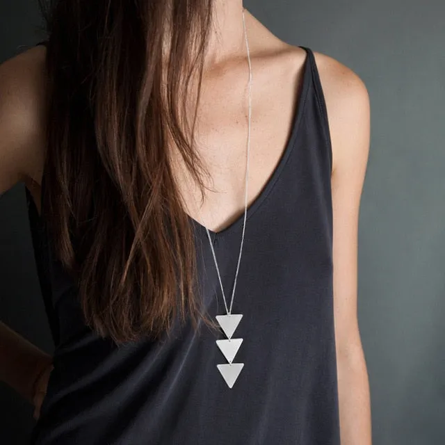 Geometric Long Chain Necklace