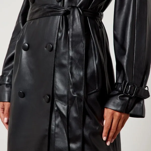 Good American Chino Faux-Leather Trench Coat