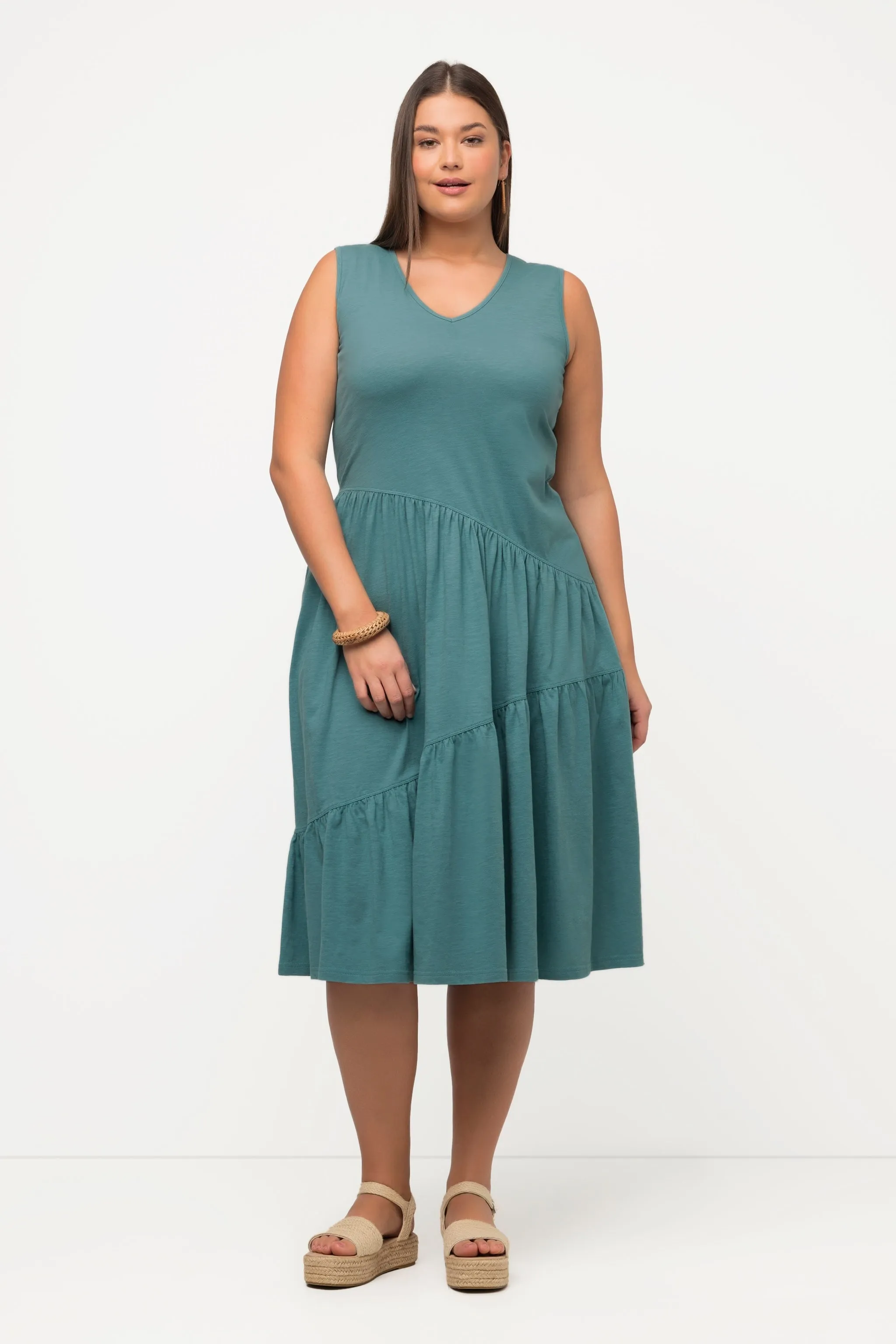 Green Sleeveless Midi Dress