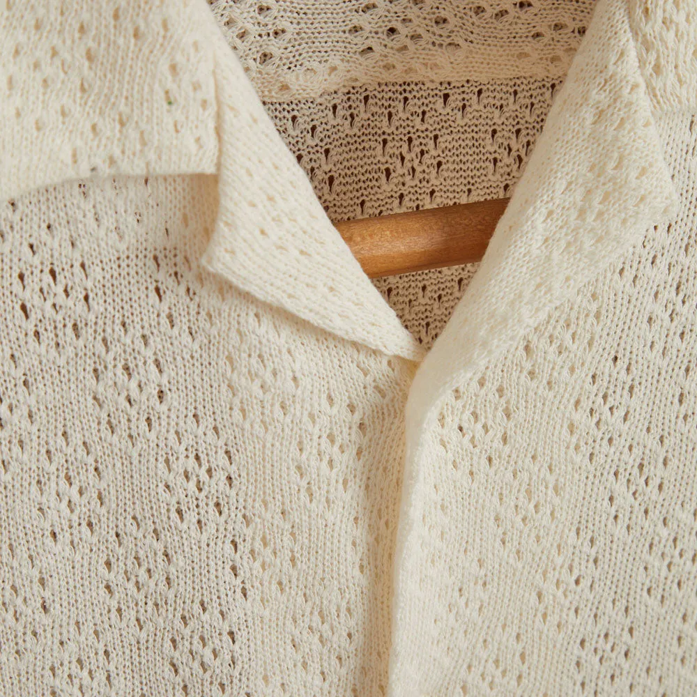 Ground Eyelet S/S Vacation Shirt - Natural