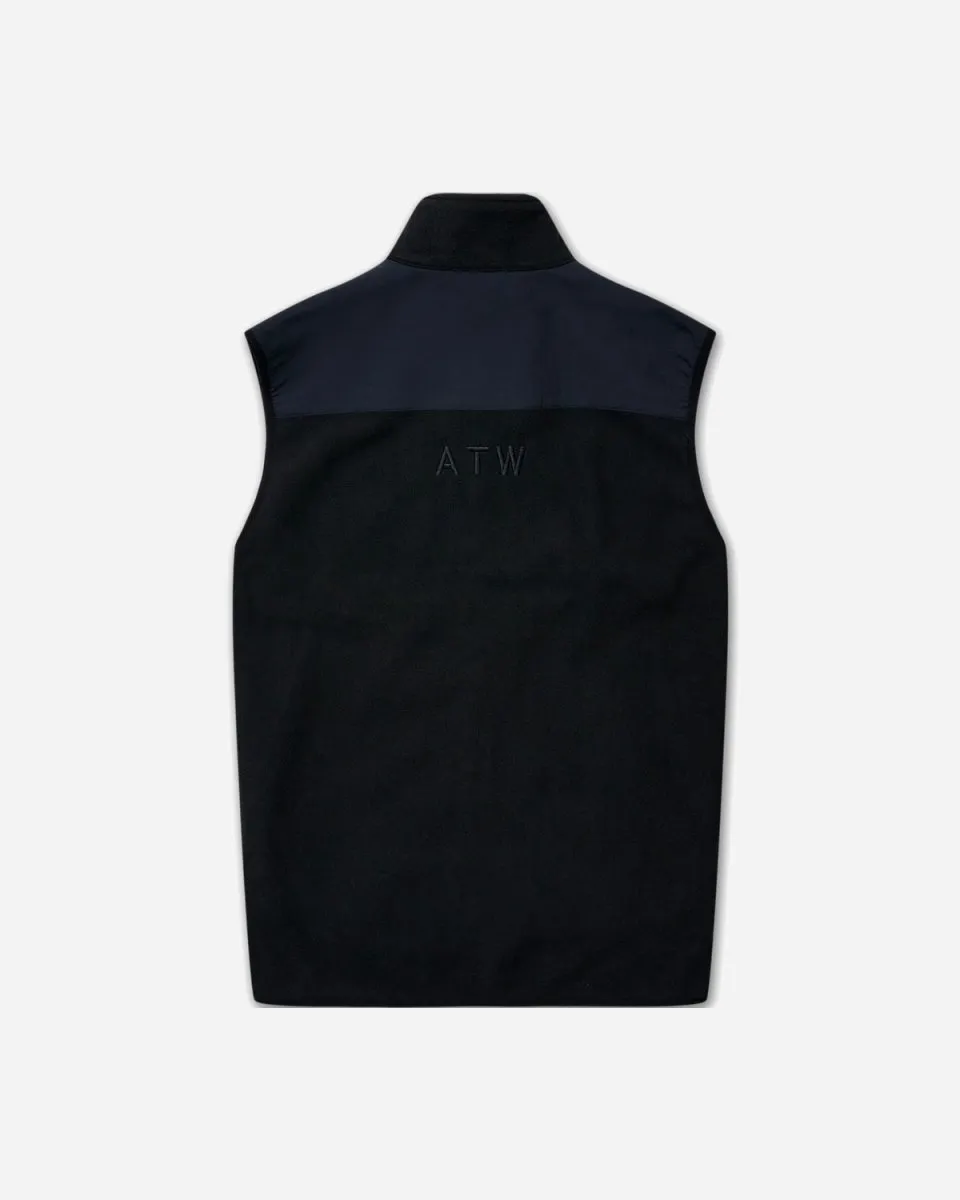 Halo Blocked Fleece Vest - Black