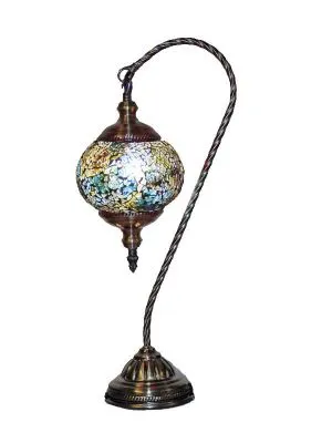 Handcrafted Mosaic Glass globe with lamp, 18 tall, #127