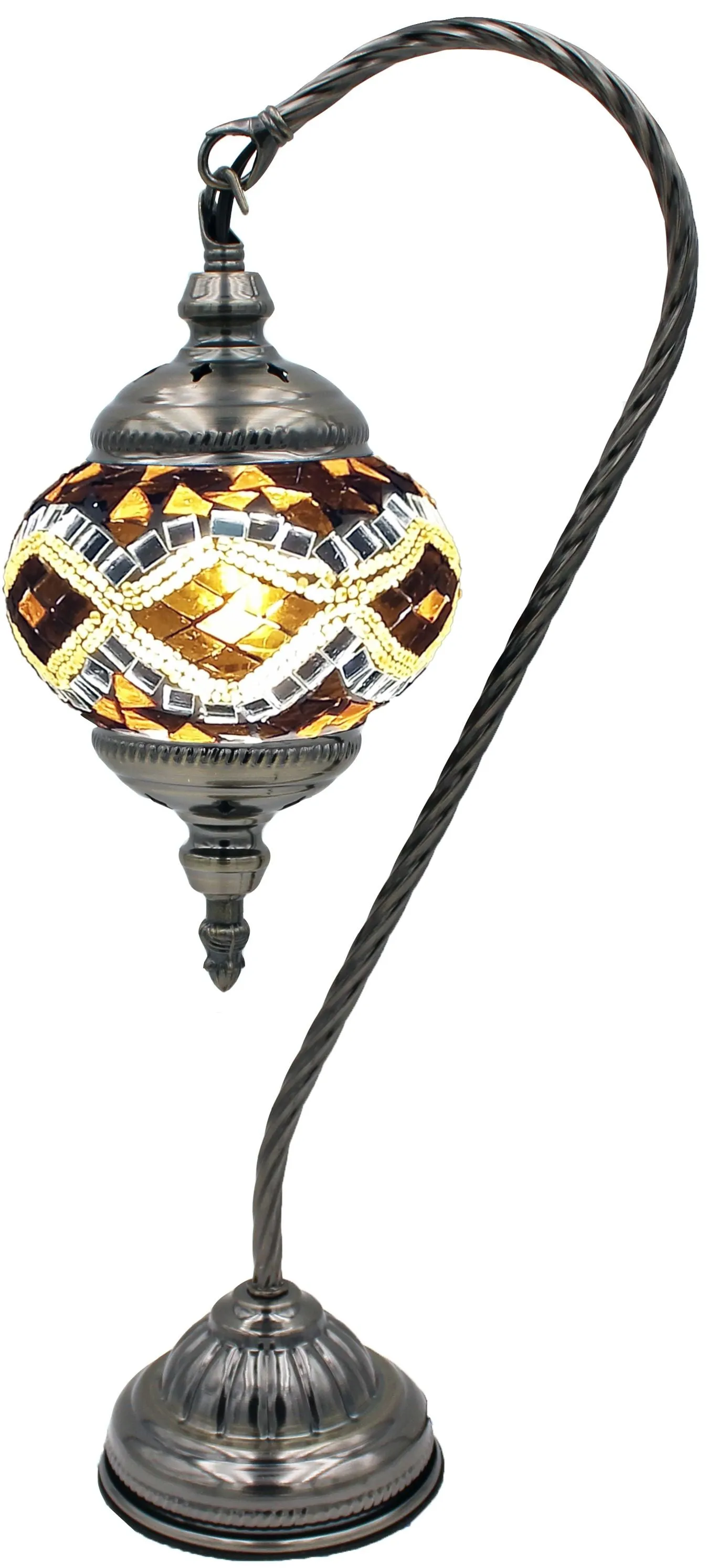 Handcrafted Mosaic glass lamp, 18 tall, #115