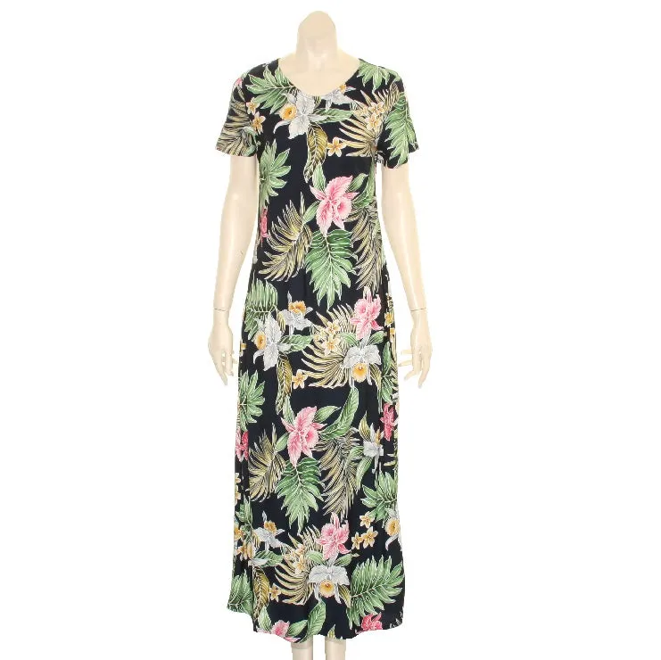 Hawaiian Orchid Long Dress