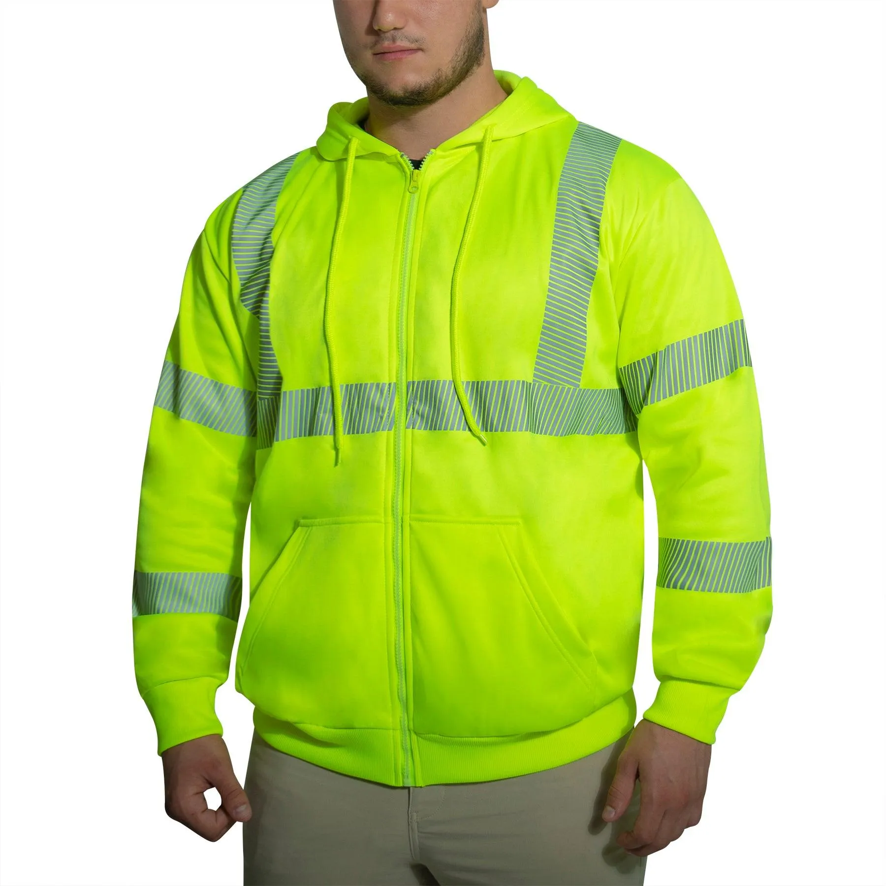 Hi-Vis Performance Zipper Sweatshirt - Safety Green