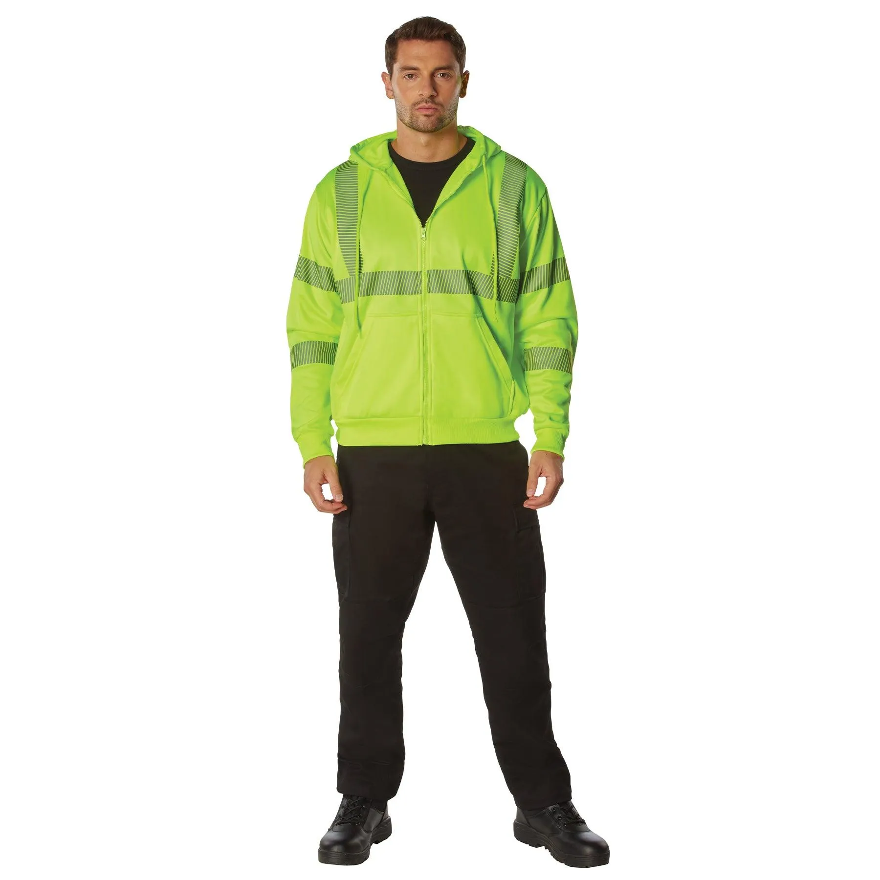 Hi-Vis Performance Zipper Sweatshirt - Safety Green