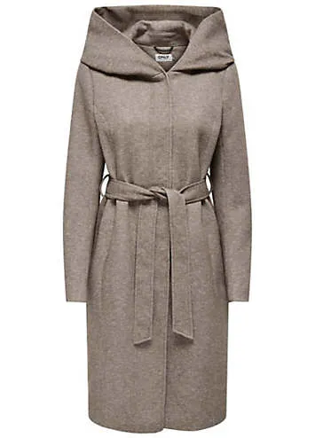 Hooded Longline Coat by Only | Look Again