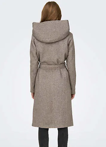 Hooded Longline Coat by Only | Look Again