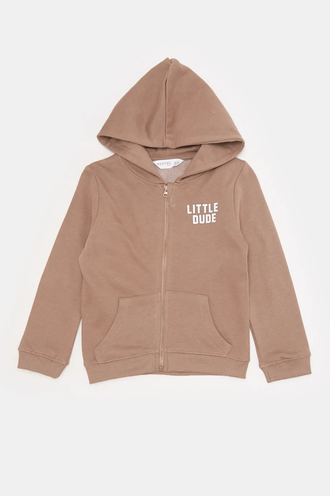 Infant Boys Beige Hooded Sweatshirt