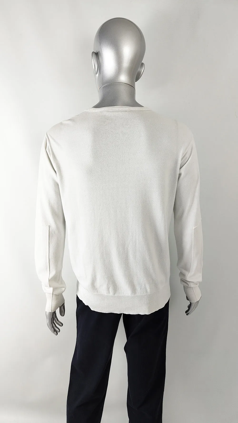 JC de Castelbajac Vintage Mens White Chenille Appliqué Jumper