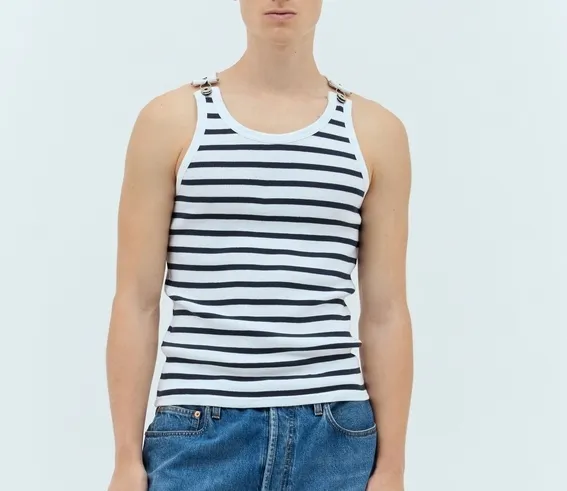 JeanPaul GAULTIER  |Stripes Cotton Logo Tanks