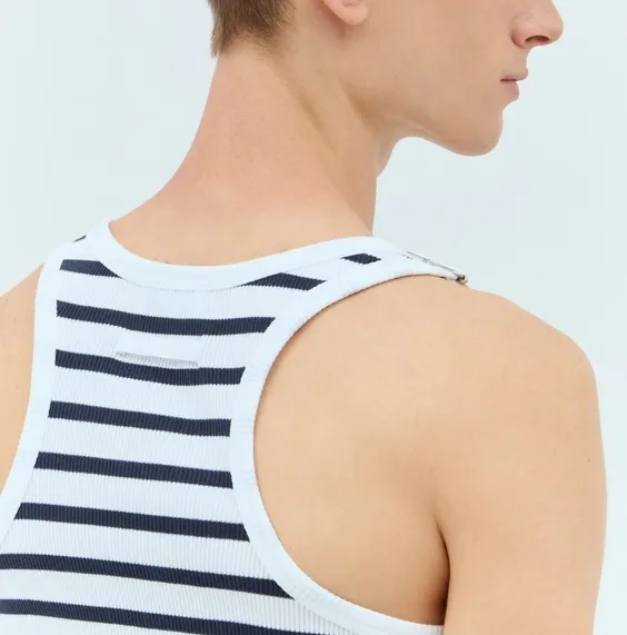 JeanPaul GAULTIER  |Stripes Cotton Logo Tanks