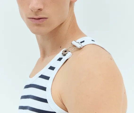 JeanPaul GAULTIER  |Stripes Cotton Logo Tanks