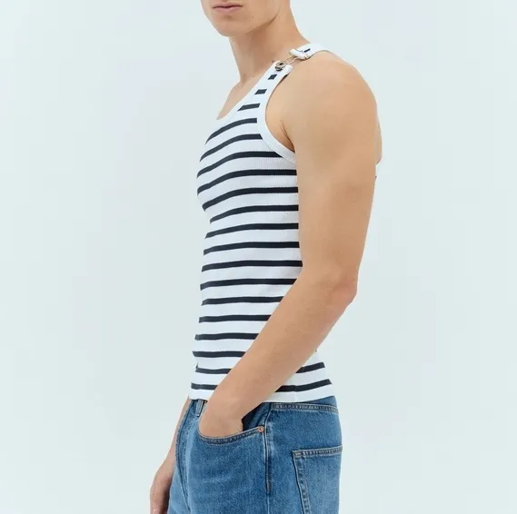 JeanPaul GAULTIER  |Stripes Cotton Logo Tanks