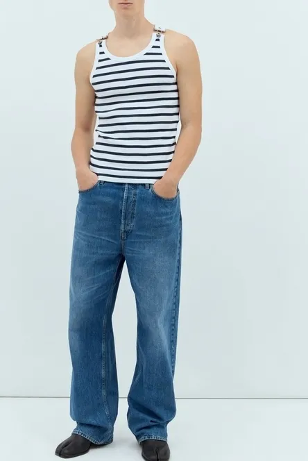 JeanPaul GAULTIER  |Stripes Cotton Logo Tanks