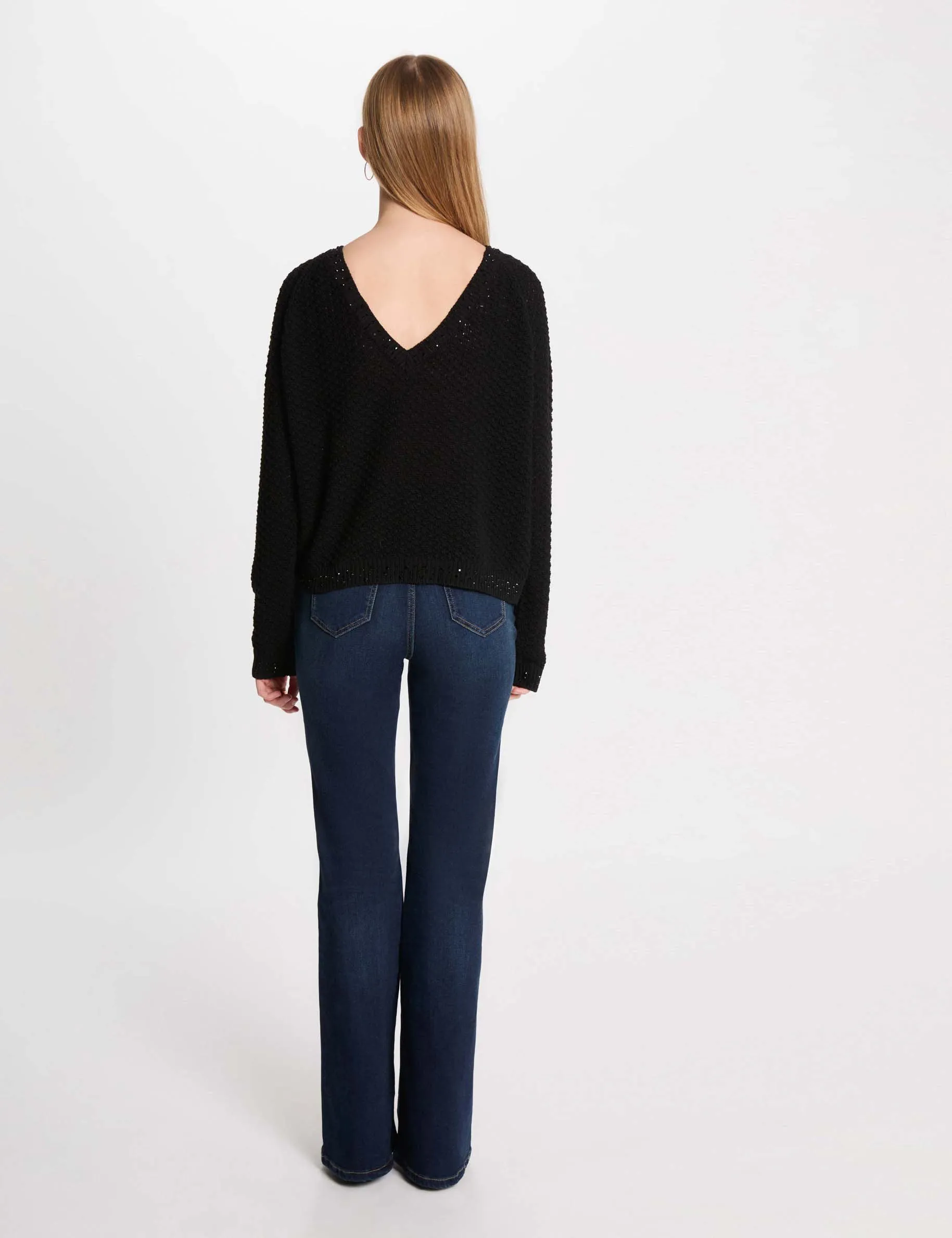 Jumper with boat neck black women