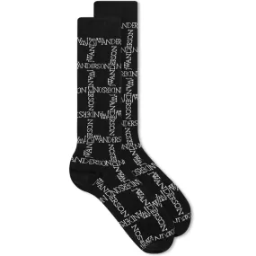 JW Anderson Logo Grid Long SockBlack & White