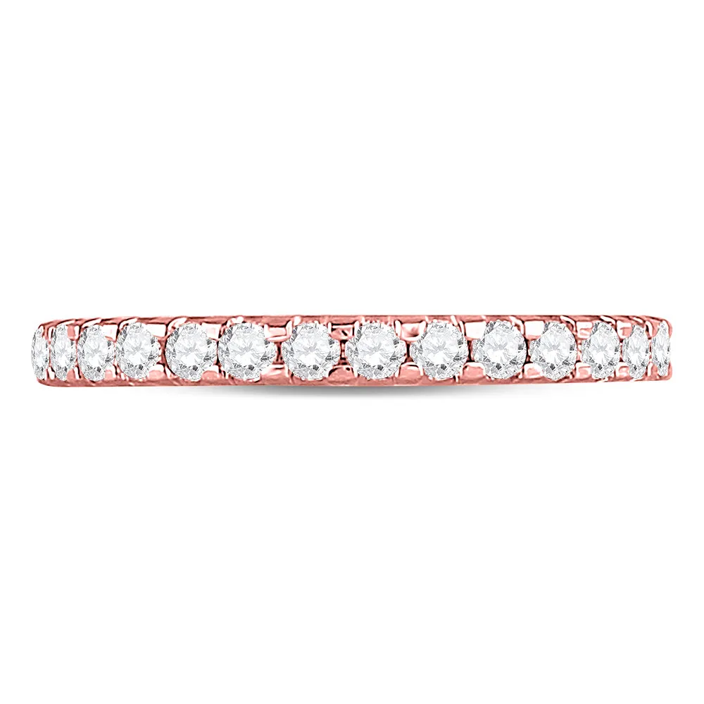 Keene Jewelers 14kt Rose Gold Womens Round Diamond Wedding Machine-Set Band 1/2 Cttw