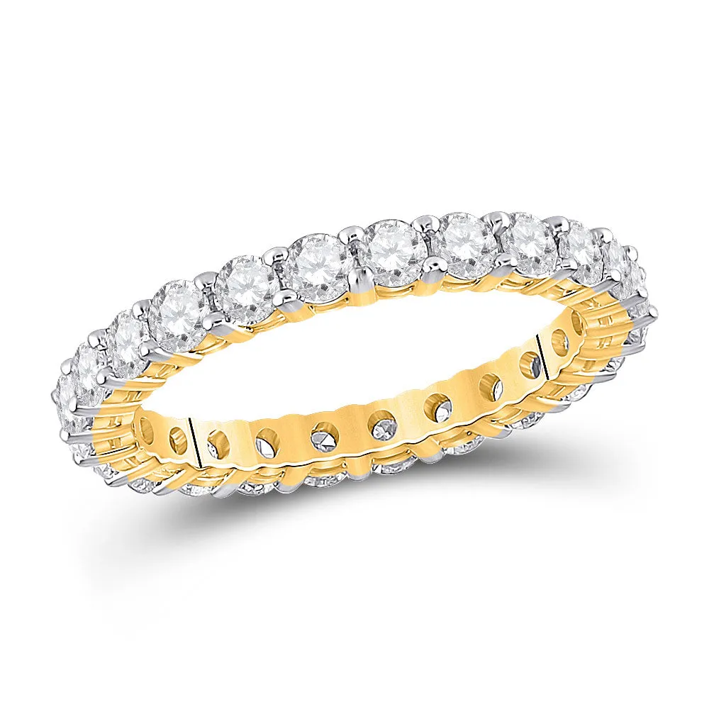 Keene Jewelers 14kt Yellow Gold Womens Round Diamond Eternity Wedding Band 2 Cttw Size 8