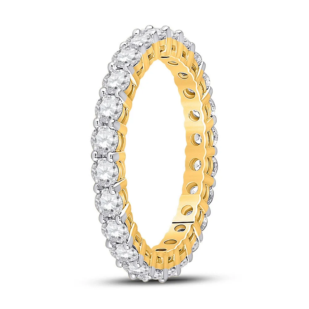 Keene Jewelers 14kt Yellow Gold Womens Round Diamond Eternity Wedding Band 2 Cttw Size 8