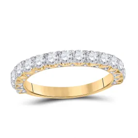 Keene Jewelers 14kt Yellow Gold Womens Round Diamond Single Row Band Ring 1-1/2 Cttw