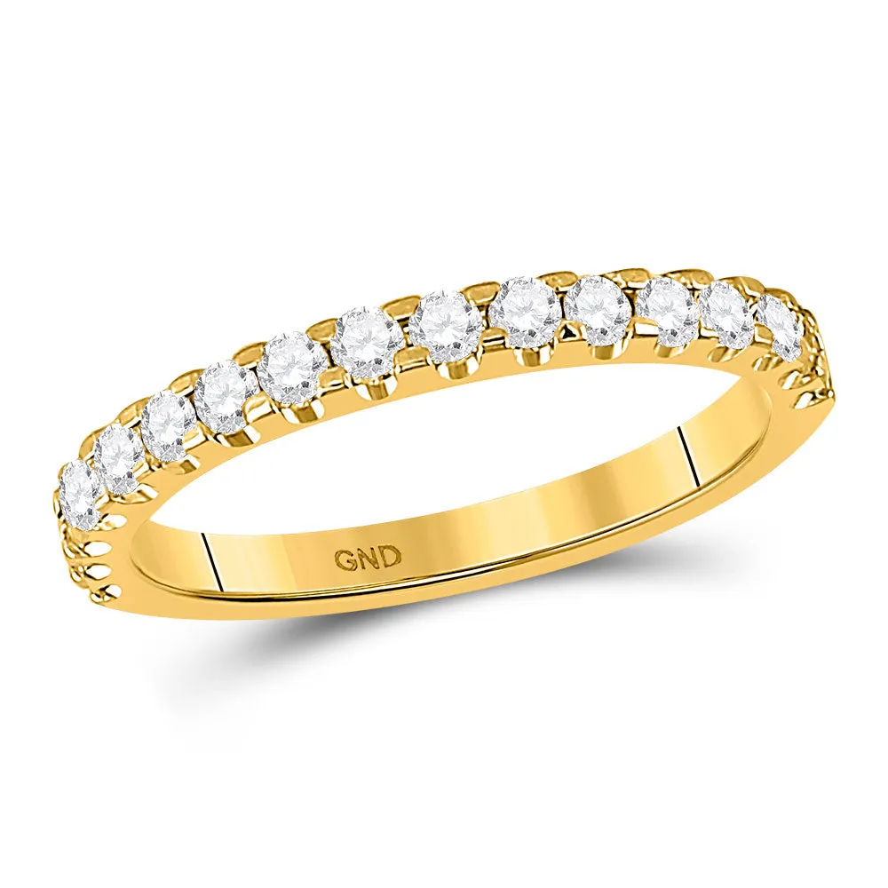 Keene Jewelers 14kt Yellow Gold Womens Round Diamond Wedding Machine-Set Band 1/2 Cttw