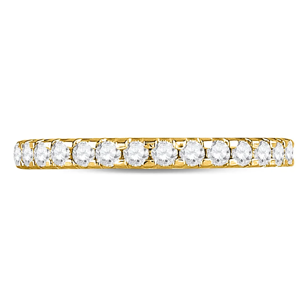 Keene Jewelers 14kt Yellow Gold Womens Round Diamond Wedding Machine-Set Band 1/2 Cttw