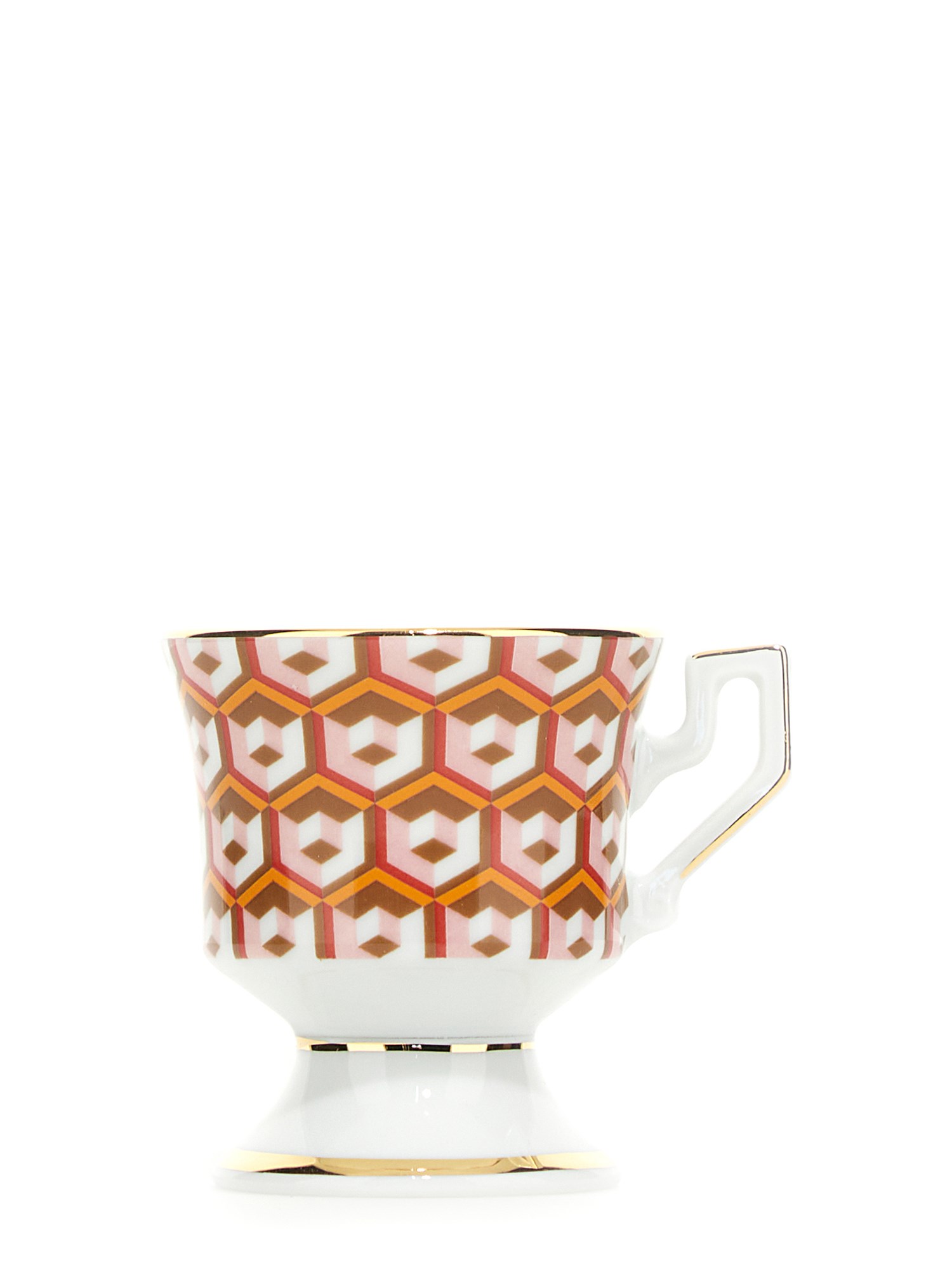 LA DOUBLEJ    SET OF FOUR ESPRESSO CUP WITH SAUCER PRINT CUBES MIX