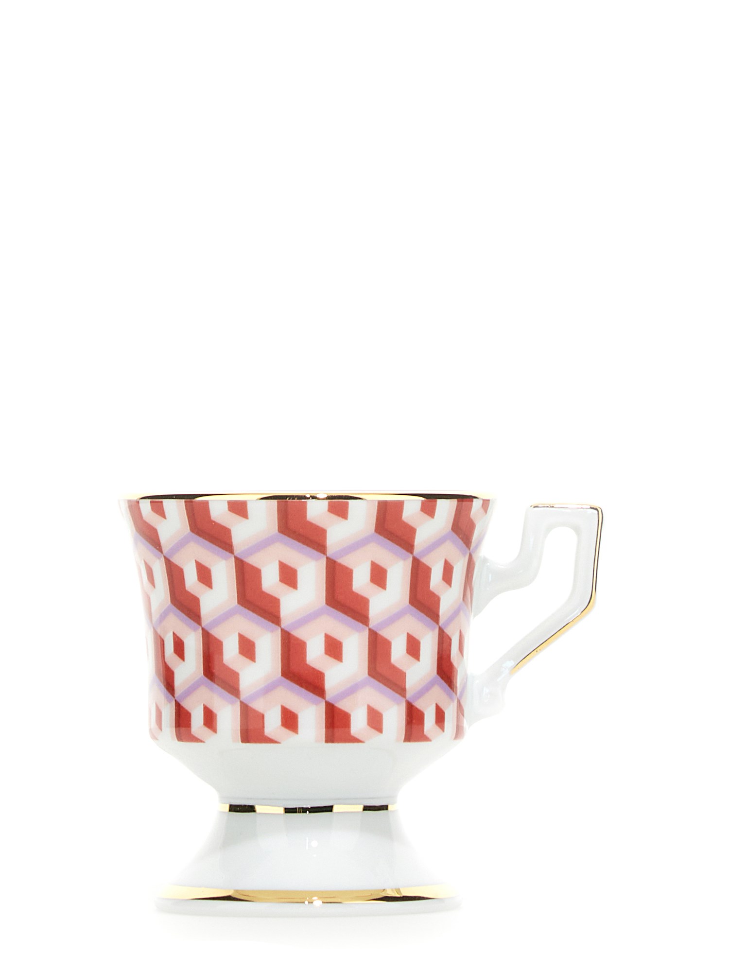 LA DOUBLEJ    SET OF FOUR ESPRESSO CUP WITH SAUCER PRINT CUBES MIX