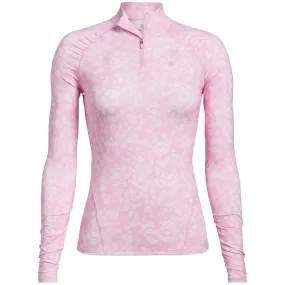 Ladies G/FORE Floral Quarter Zip Jersey Lilac