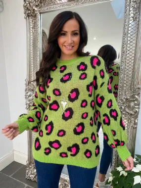 Leopard Colour Pop Jumper Aubrey