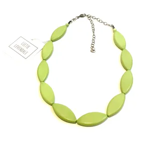 Lime Green Marquis Vintage Lucite Chunky Marco Necklace