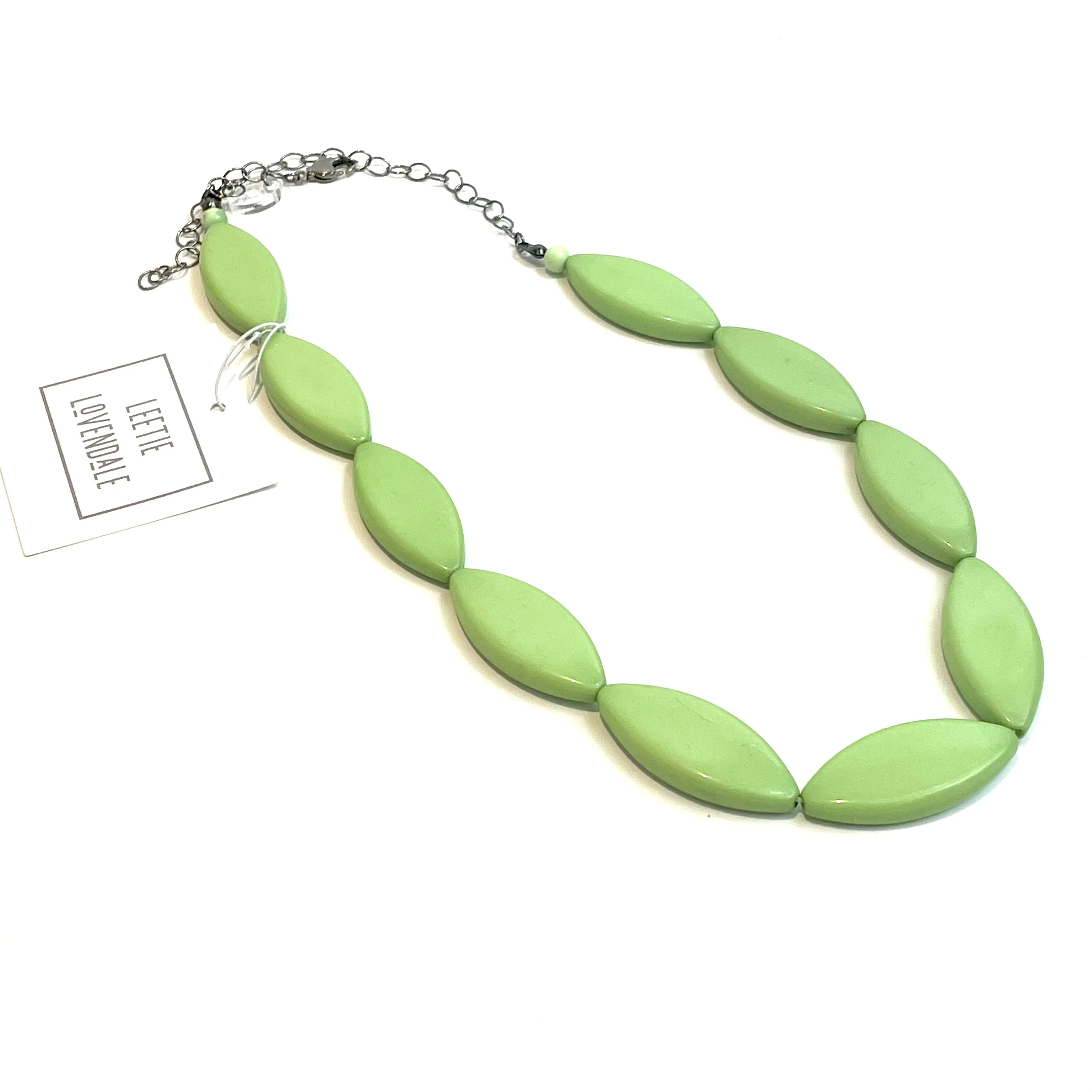 Lime Green Marquis Vintage Lucite Chunky Marco Necklace