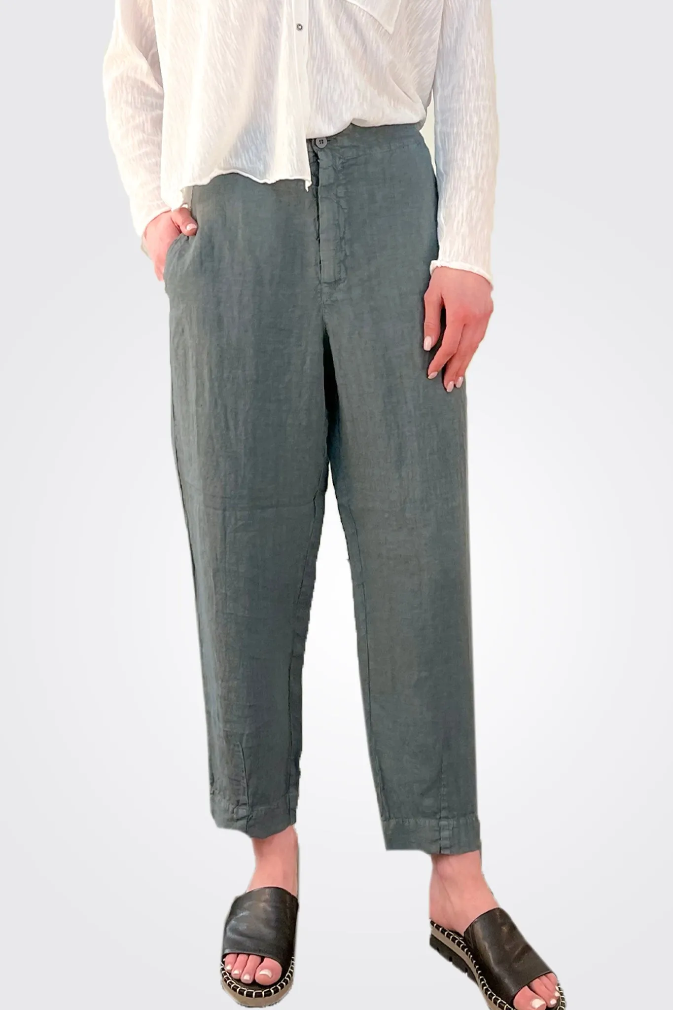 Linen Comfort Trousers - Blue