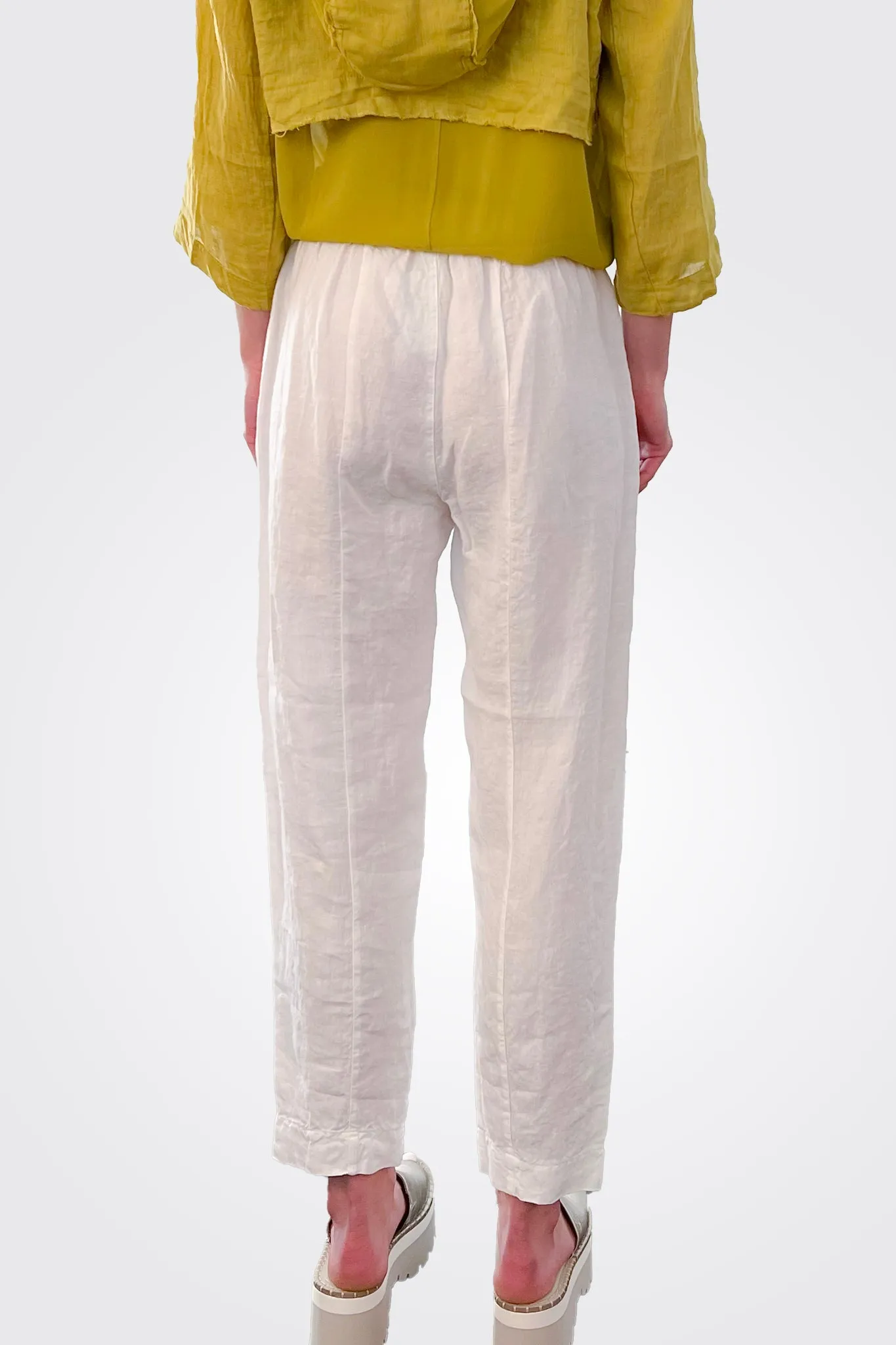 Linen Comfort Trousers - White