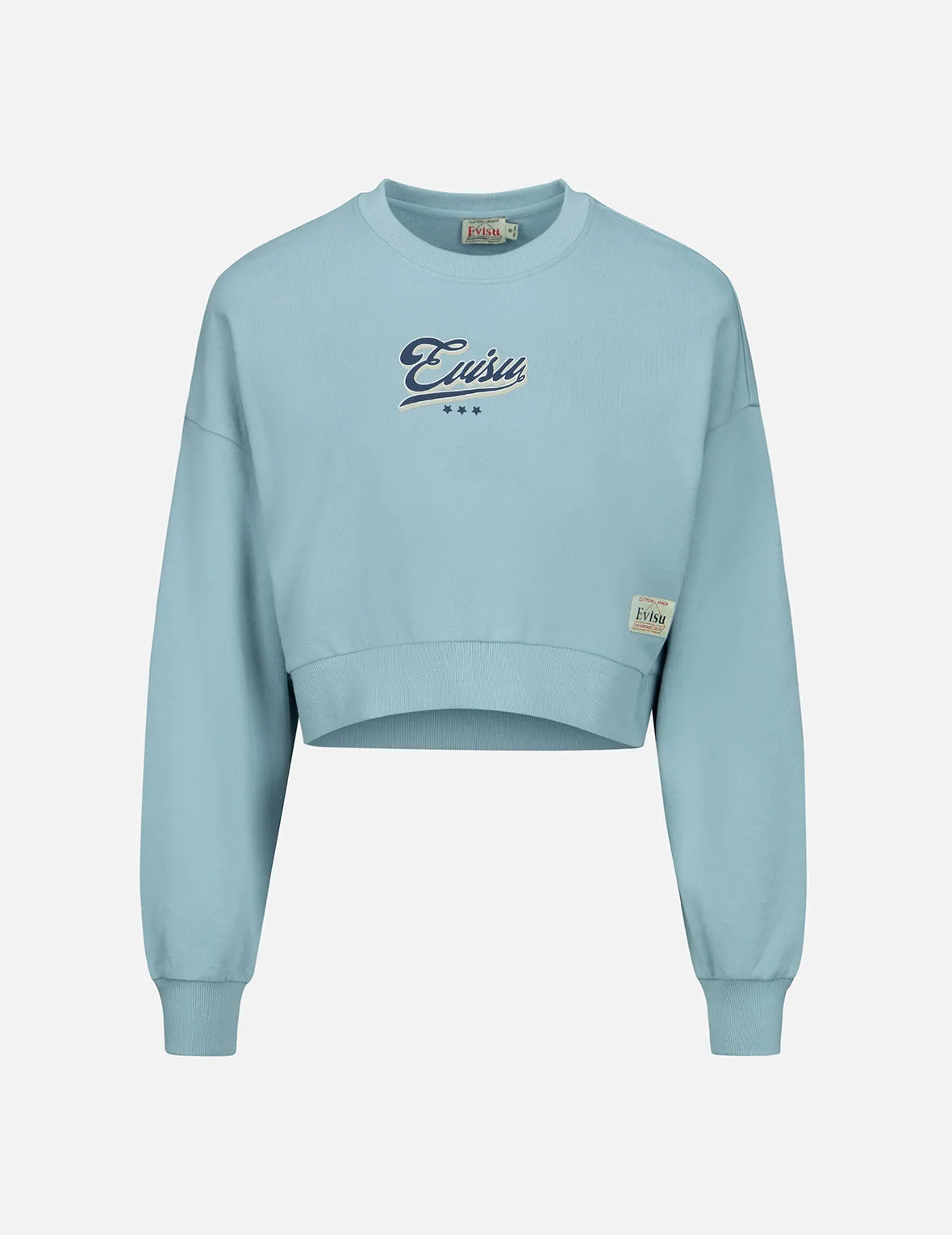 Logo and Godhead-pattern Seagull Embroidery Cropped Sweatshirt