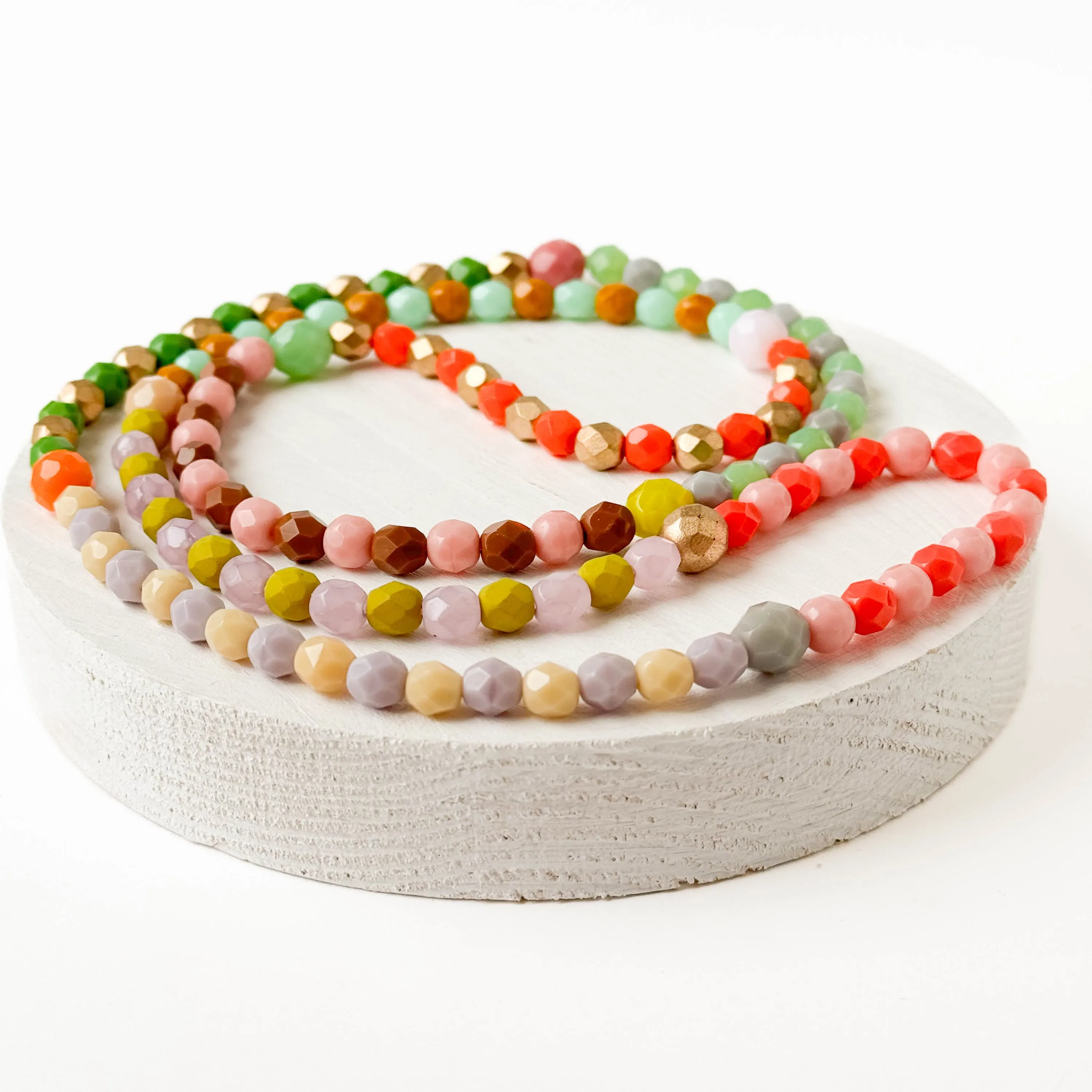 Long Beaded Pastel Necklace