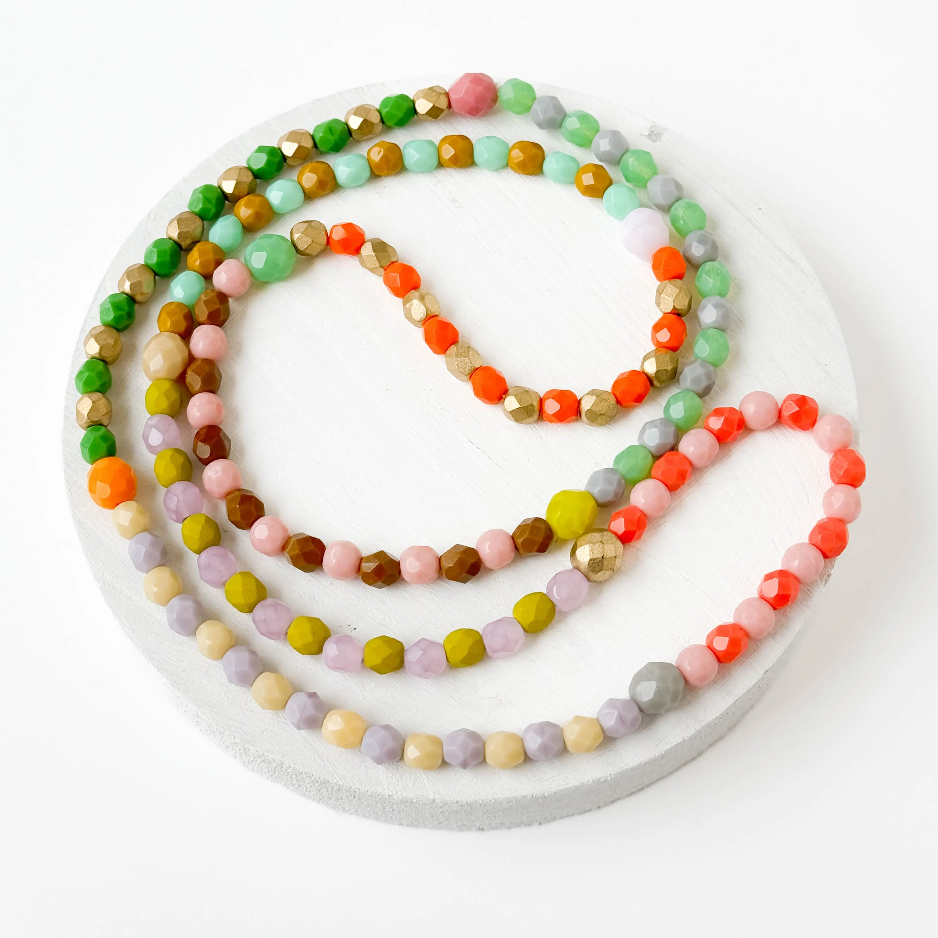 Long Beaded Pastel Necklace