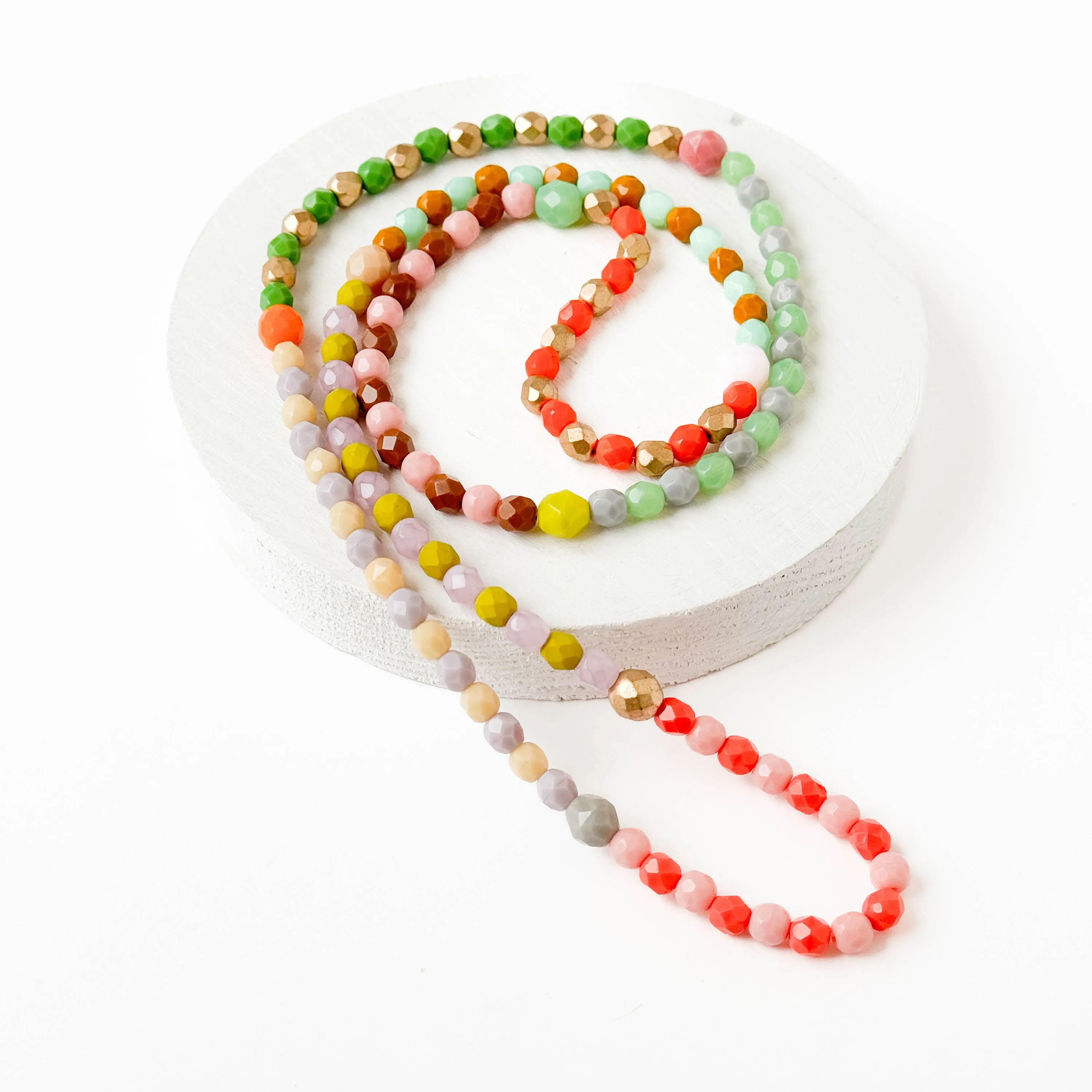 Long Beaded Pastel Necklace