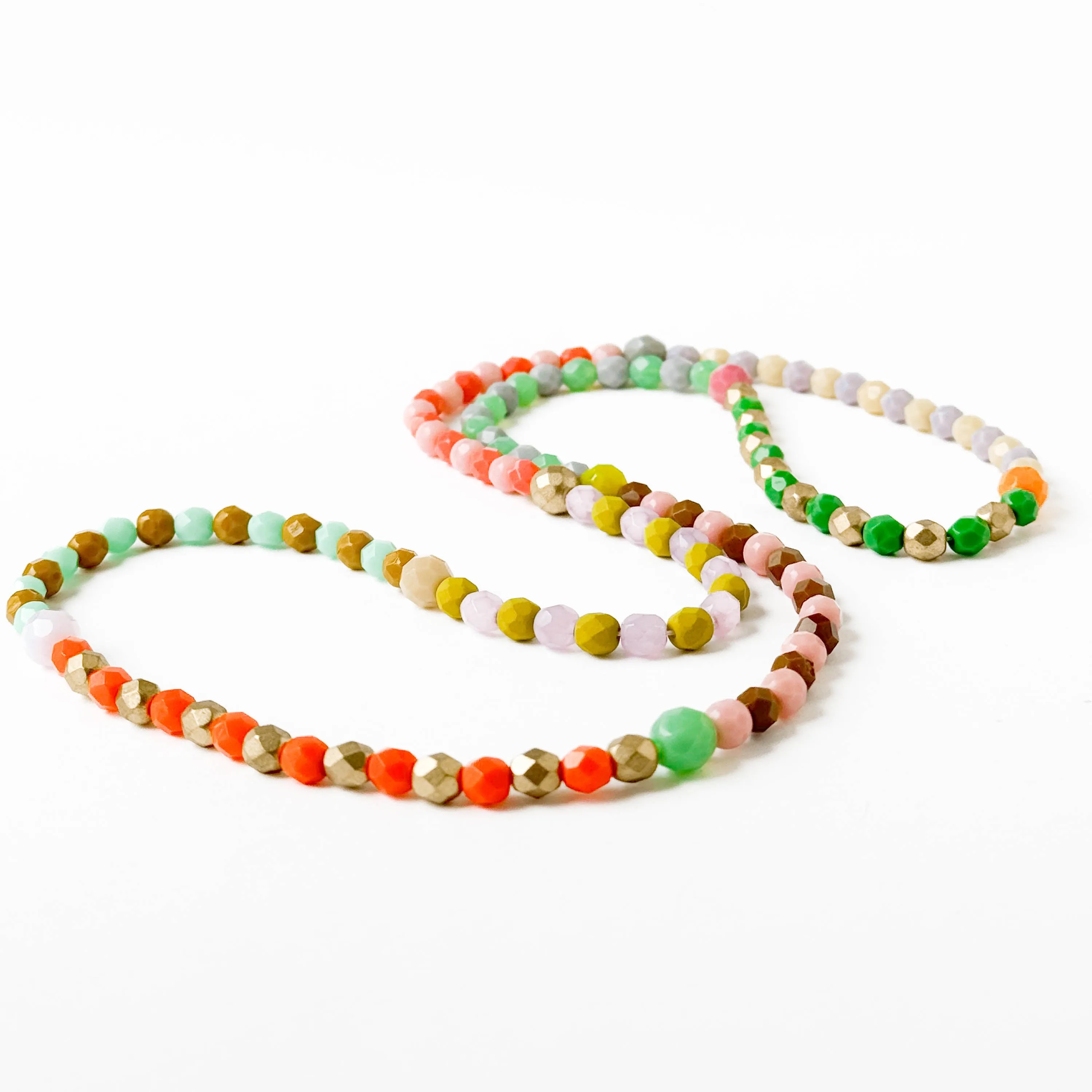 Long Beaded Pastel Necklace