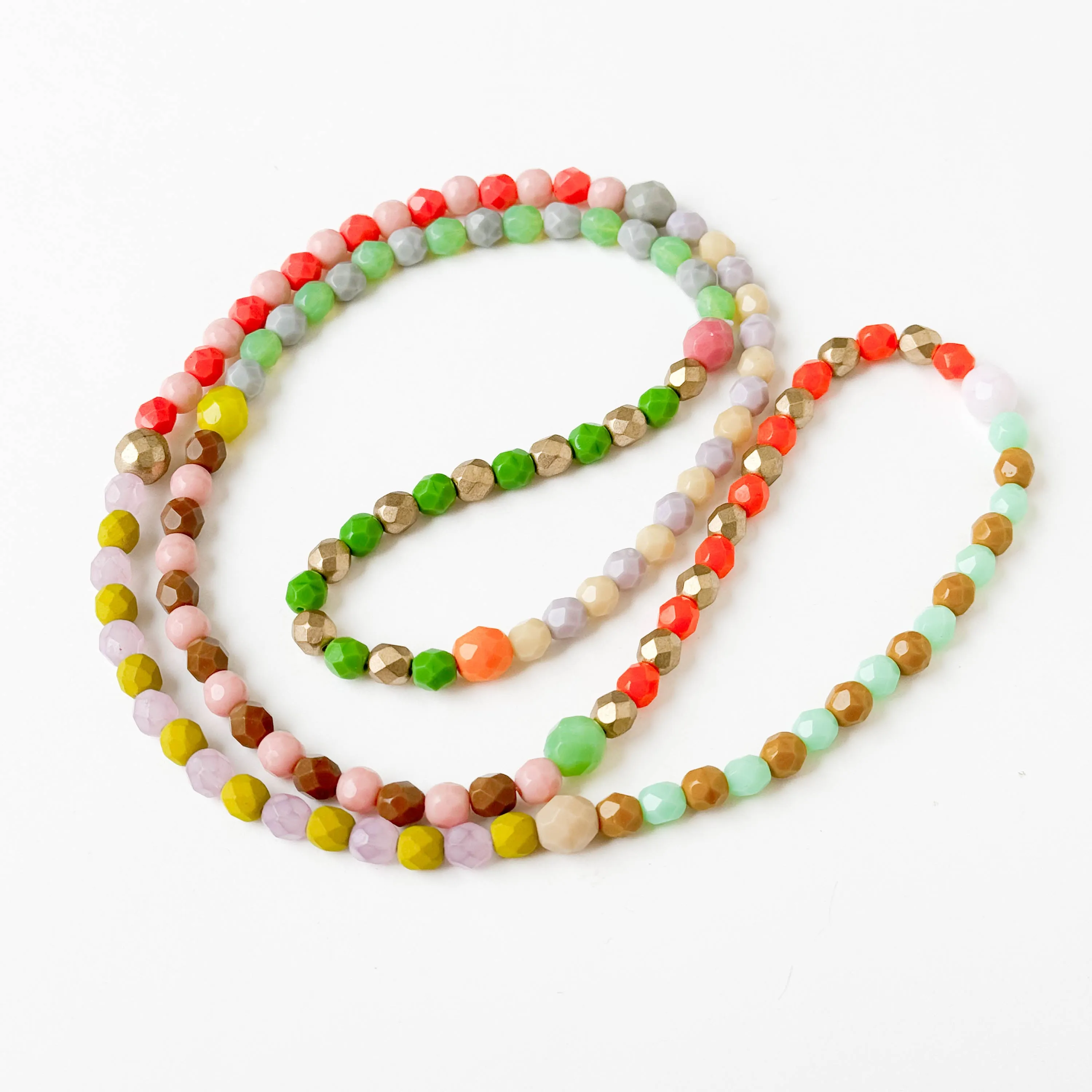 Long Beaded Pastel Necklace