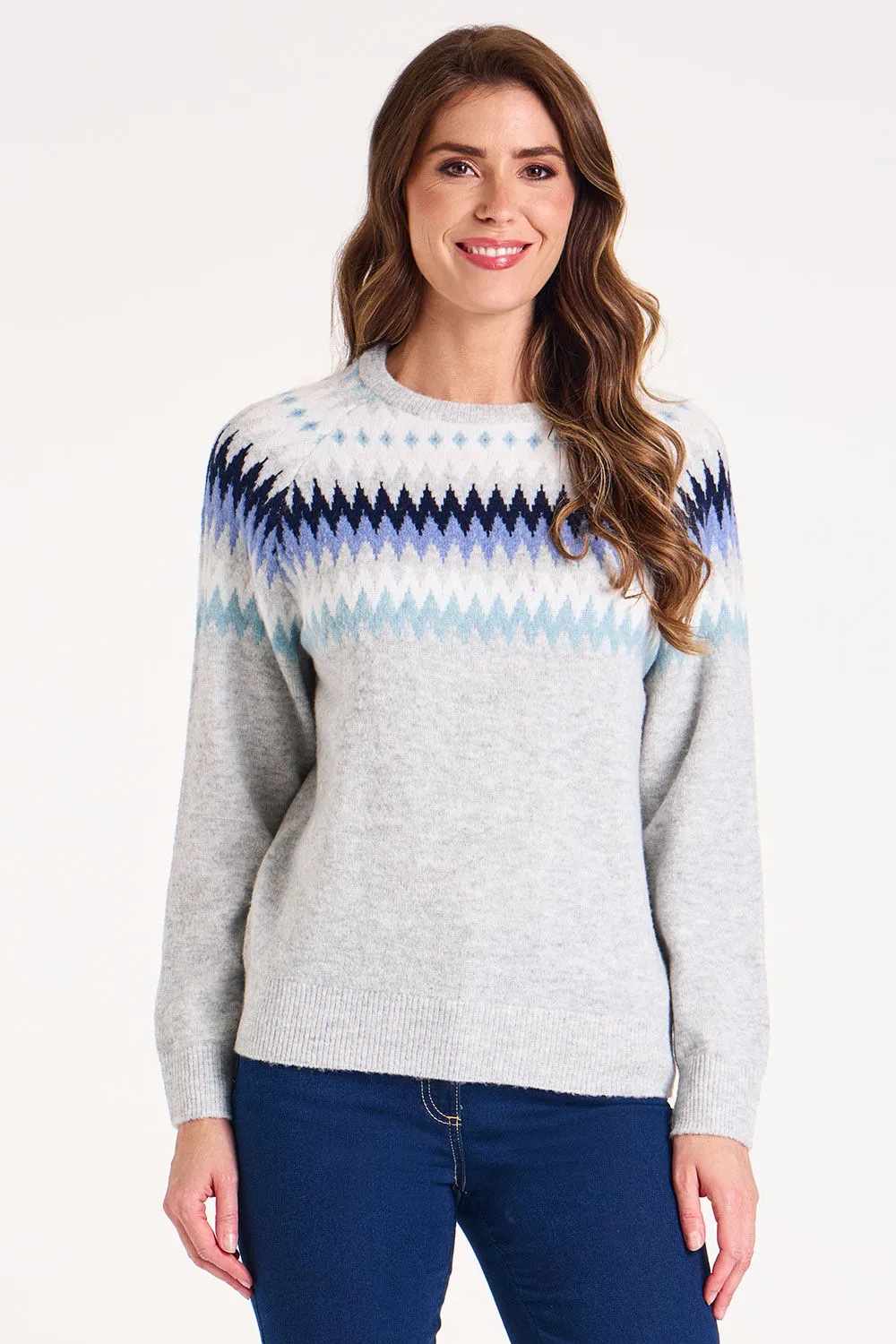 Long Sleeve Fairisle Detail Jumper