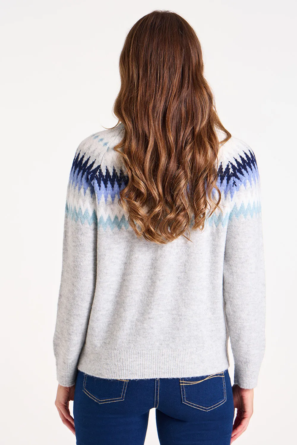 Long Sleeve Fairisle Detail Jumper