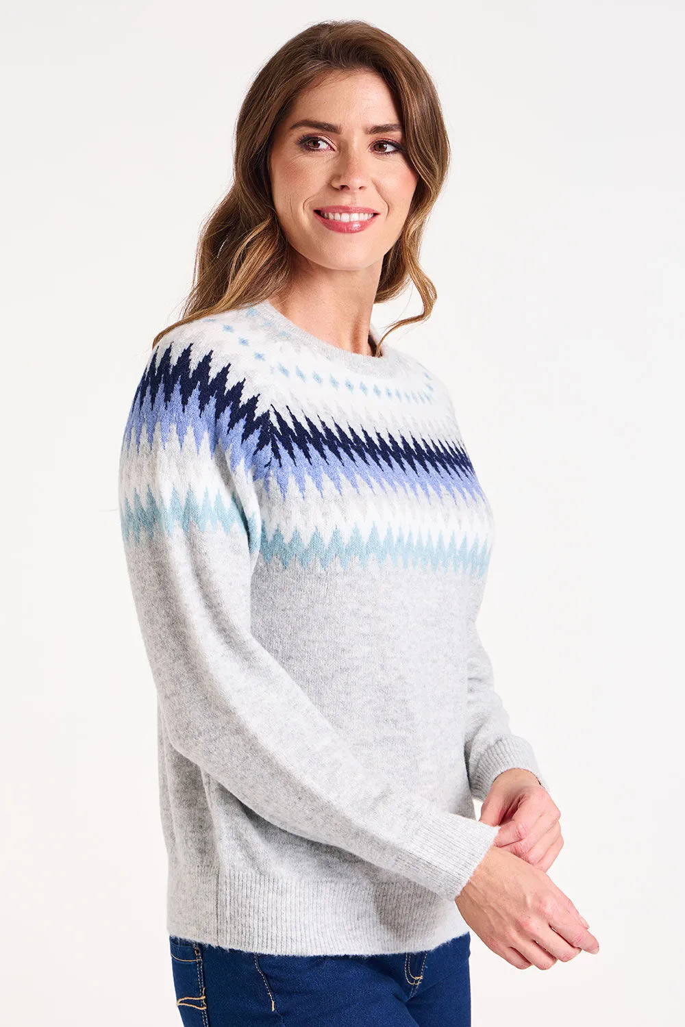 Long Sleeve Fairisle Detail Jumper