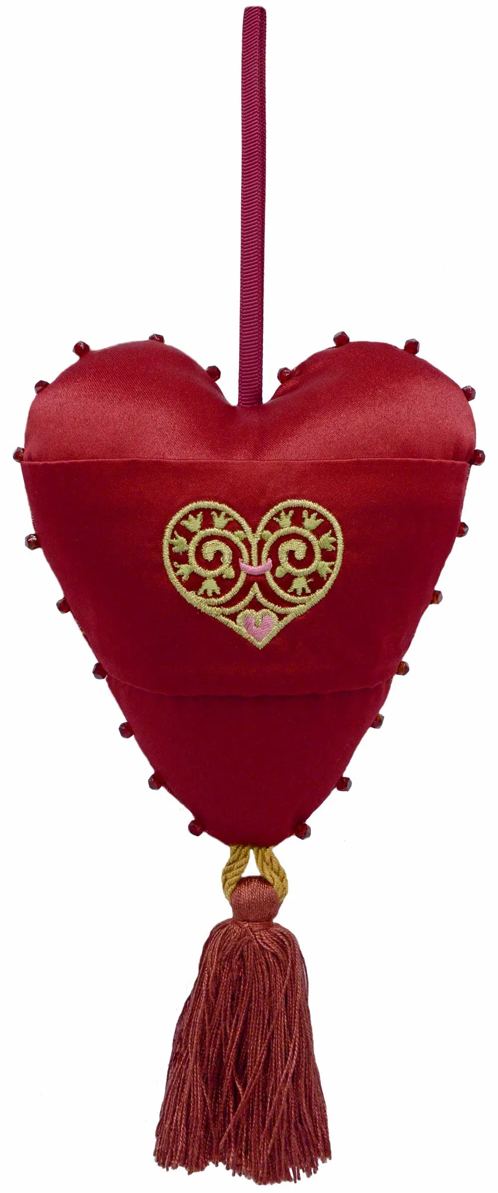 Love is Enough - Love Heart Charm on vintage paisley